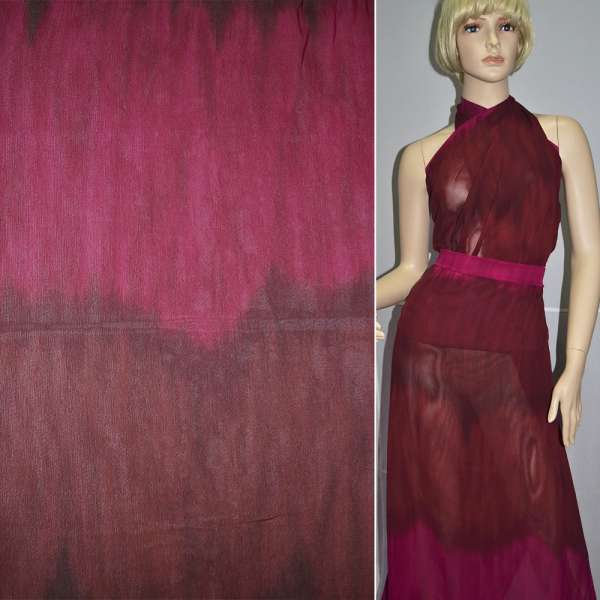 Віскоза блузочна бордо з абстрактним малюнком ш.140