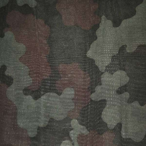 Вискоза коричневая в оливковые, зеленые пятна (камуфляж), ш.145