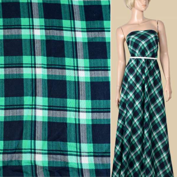 Віскоза в синьо-зелену клітину, ш.140