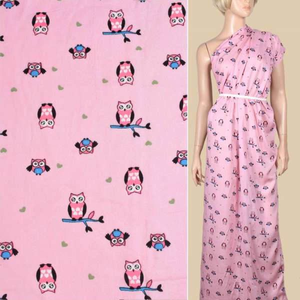 Віскоза рожева, рожеві сови, ш.145