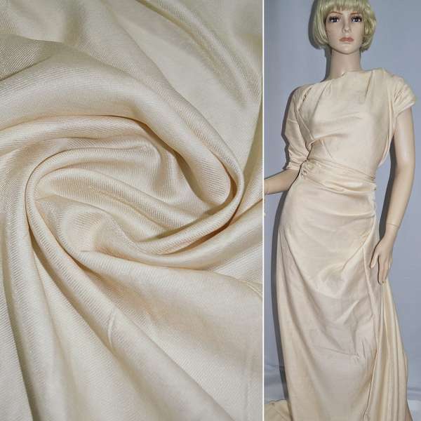 Вискоза с органзой диагональ бежевая темная, ш.150