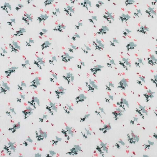 Вискоза белая, красно-серые мелкие цветки (2сорт), ш.140