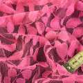 Гипюр ярко-розовый с листьями ш.150