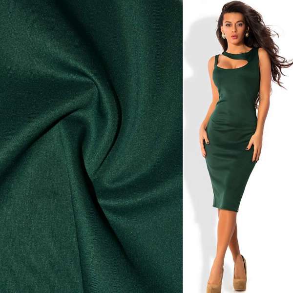 Трикотаж дайвинг зеленый темный ш.165