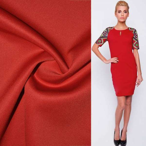 Трикотаж дайвинг алый ш.160