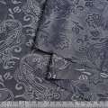 Жаккард деним синий (сапфировый) в серые, синие цветы ш.153