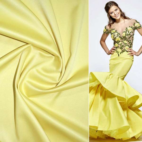 Котон-атлас лимонно-сірий, ш.150