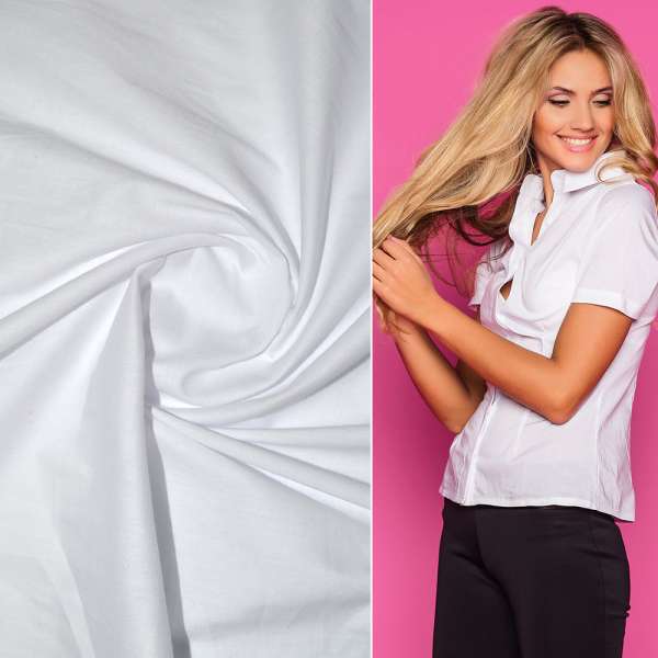 Котон стрейч белий ш.140