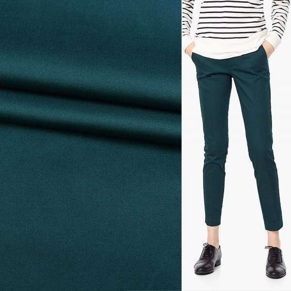 Котон стрейч бірюзовий темний ш.150