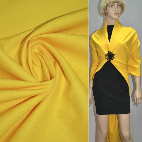 Котон стрейч костюмний жовтий ш.150