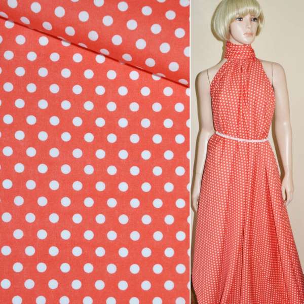 Котон помаранчевий в білий горох ш.148