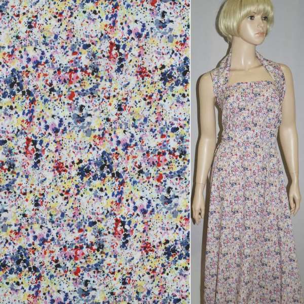 Котон білий з дрібними різнокольоровими квіточками ш.148