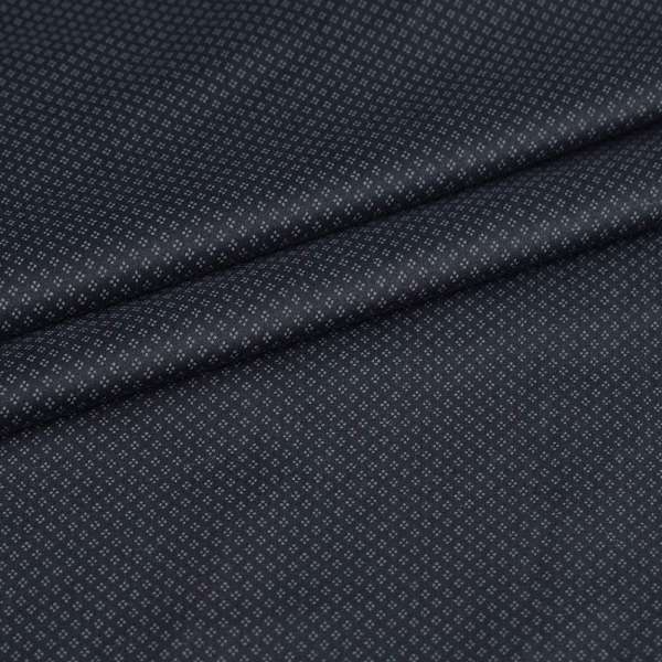 Котон стрейч чорний в сірі ромби, ш.146