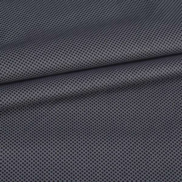 Котон* стрейч чорний в сіру сітку, ш.149