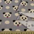Котон з ворсом сірий, ведмедики панди, ш.145