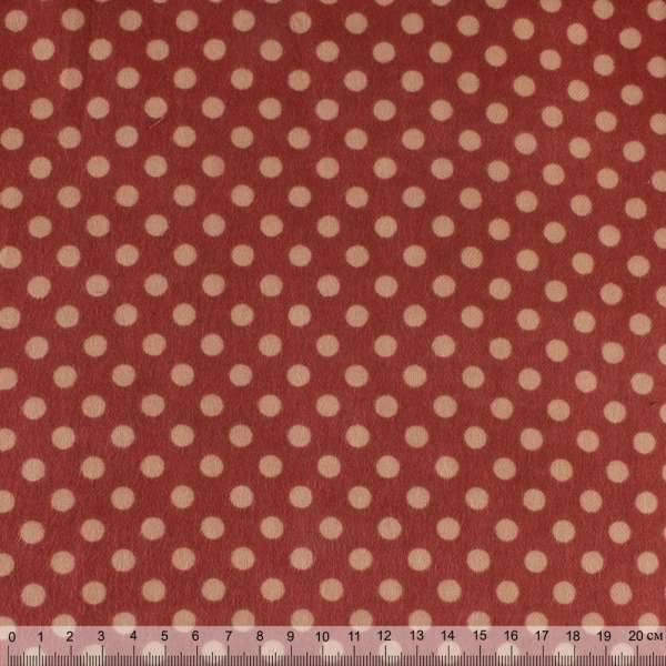 Котон з ворсом бордовий в горох ш.140