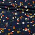 Котон з ворсом синій темний в різнокольорові кулі ш.144