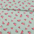Коттон стрейч м'ятний, кавуни, ш.142