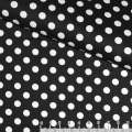 Котон стрейч чорний в білий горох ш.148