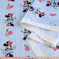 Коттон в біло-блакитну смужку, Мінні-Маус, ш.145