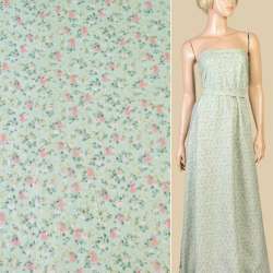 Котон* м'ятний в дрібні рожеві квіти, ш.145