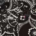 Котон* чорний в великі білі квіти, огірки, ш.145