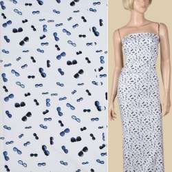 Коттон белый, синие очки, ш.145