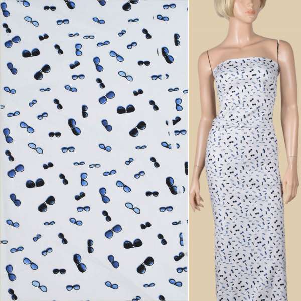 Котон білий, сині окуляри, ш.145