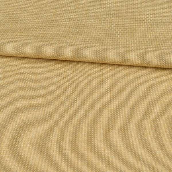 Котон меланж стрейч гірчичний світлий полотняний, ш.145