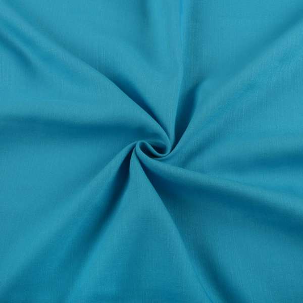 Хлопок со льном голубой яркий ш.150