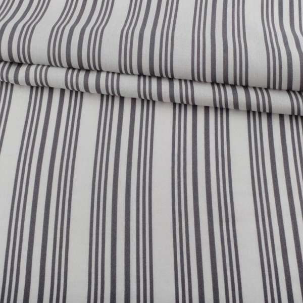 Коттон молочный в серую полоску, ш.155