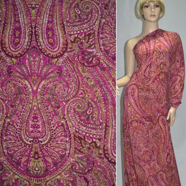 Микролайкра розово-салатовая с огурцами ш.170