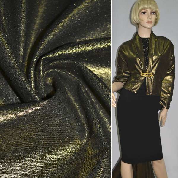 Льон чорний з золотим напиленням ш.140