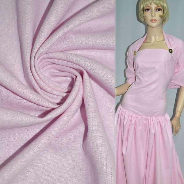 Лен ярко-розовый с серебристым напылением ш.140