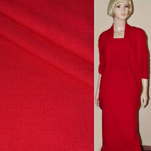 Лен-коттон стрейч красный ш.138