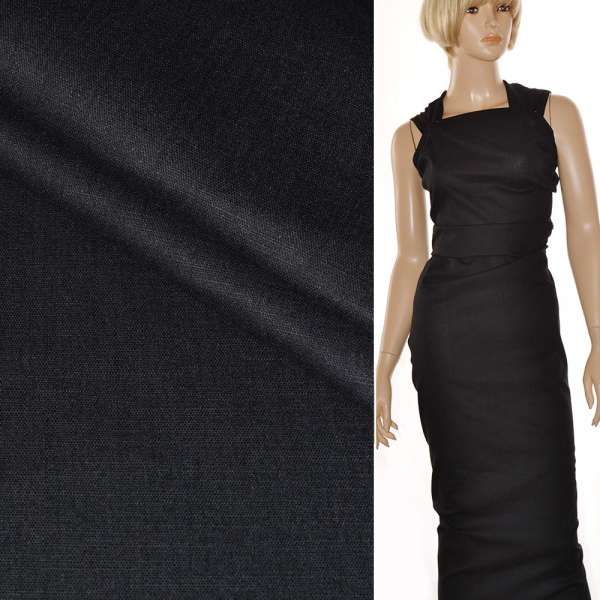 Лен стрейч черный ш.150