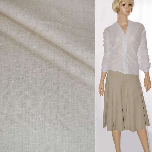 Лен стрейч песочный ш.150