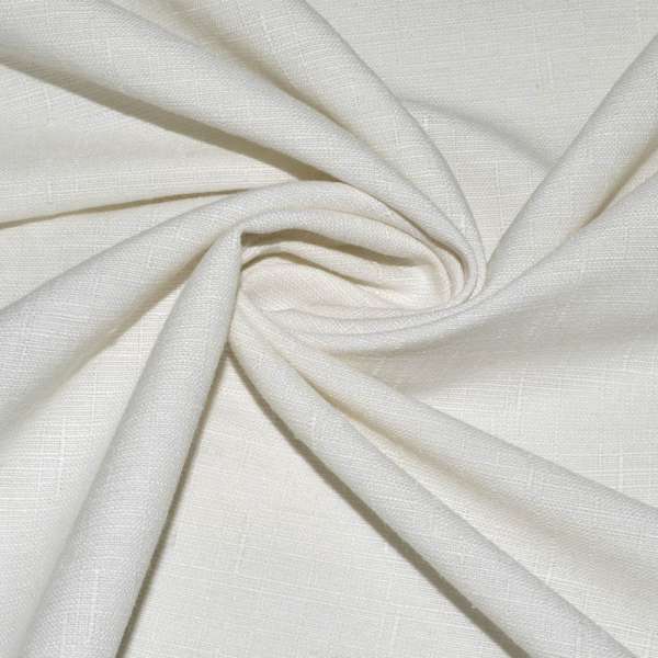 Лен костюмный молочно-серый в мелкий рубчик ш.140