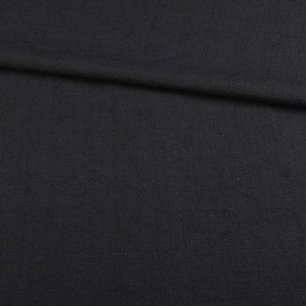 Лен костюмный черный, плотный ш.145