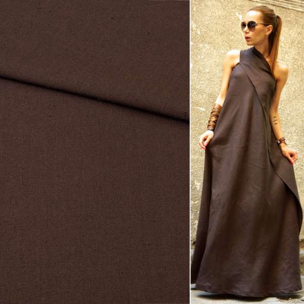 Лен коричневый ш.140