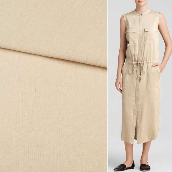 Лен бежевый светлый ш.140