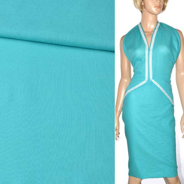 Лен бирюзовый светлый ш.140