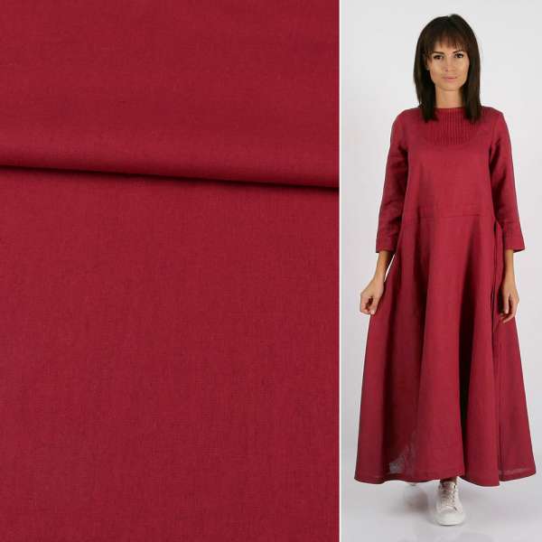 Лен красно-малиновый ш.140