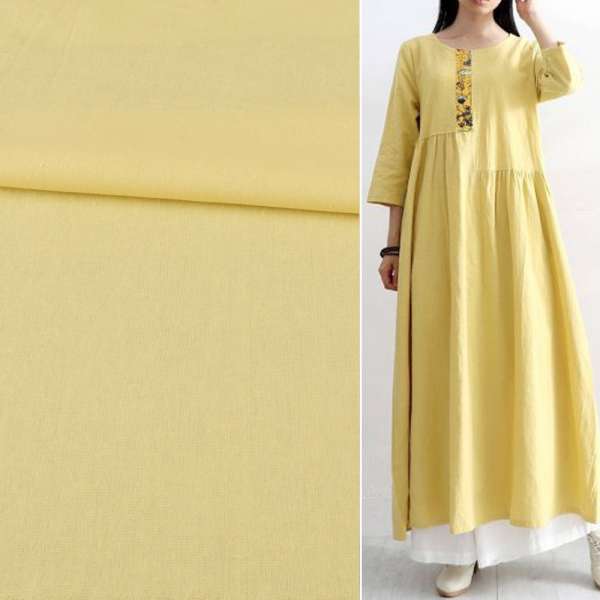 Лен желтый светлый ш.140