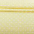 Лен с хлопком желтый светлый в белый горох, ш.155