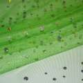 Сетка зеленая (весна) с серебристыми пайетками ш.150