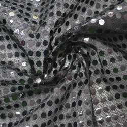 Луска чорна з круглими чорними паєтками, ш.100