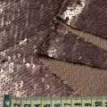 Пайетки медные полуматовые, настроченные полосами на сетке, ш.130