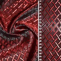 Віскоза жаккардовая червоно-чорна хамелеон діагональна клітка ш.140
