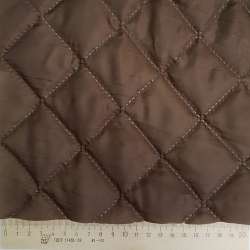 Ткань подкладочная термостеганая коричневая (синтепон 100), ш.150